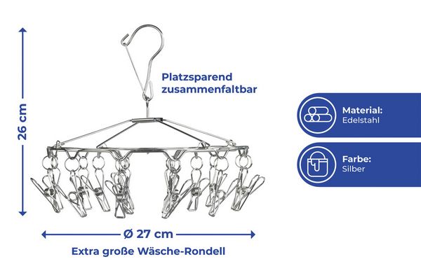 Produktbild: W&auml;sche-Rondell Edelstahl, W&auml;schetrockner