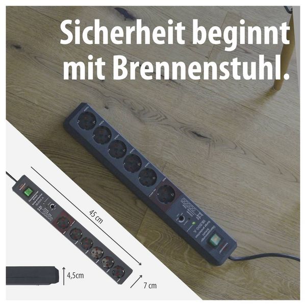 Produktbild: Brennenstuhl 1159490966 Main/Follow-Steckdosenleiste 5fach Anthrazit Schutzkontakt 1St.