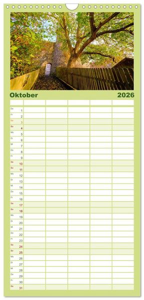 Produktbild: Familienplaner 2026 - Ein Blick auf Herbstein mit 5 Spalten (Wandkalender, 21 x 45 cm) CALVENDO