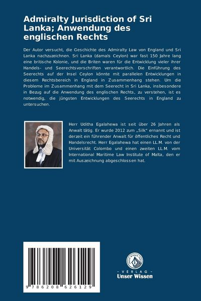 Produktbild: Admiralty Jurisdiction of Sri Lanka; Anwendung des englischen Rechts