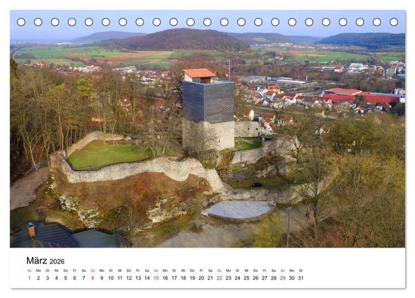 Produktbild: Deutschlands Burgen - Der S&uuml;den von oben (Tischkalender 2026 DIN A5 quer), CALVENDO Monatskalender