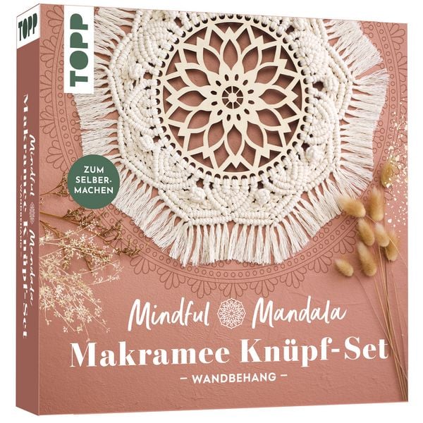Produktbild: Mindful Mandala - Makramee-Kn&uuml;pf-Set: Wandbehang. Mit Anleitung und Material zum Selberkn&uuml;pfen
