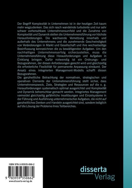 Produktbild: Integriertes Management als Erfolgsfaktor f&uuml;r die Unternehmensf&uuml;hrung: Komplexit&auml;t und Dynamik