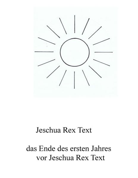 Das Ende des ersten Jahres vor Jeschua Rex Text, Taschenbuch von Jeschua Rex Text, BoD – Books on Demand, 9783738646481