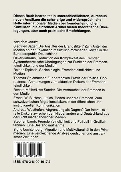 Produktbild: Medien und Fremdenfeindlichkeit