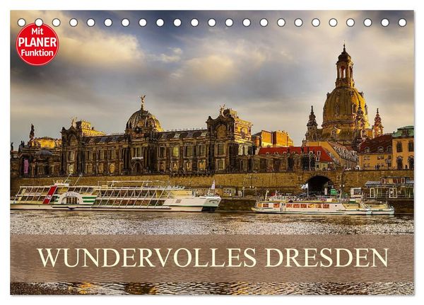 Produktbild: WUNDERVOLLES DRESDEN (Tischkalender 2026 DIN A5 quer), CALVENDO Monatskalender