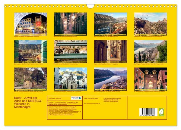 Produktbild: Kotor - Juwel der Adria und UNESCO-Welterbe in Montenegro (Wandkalender 2026 DIN A3 quer), CALVENDO Monatskalender