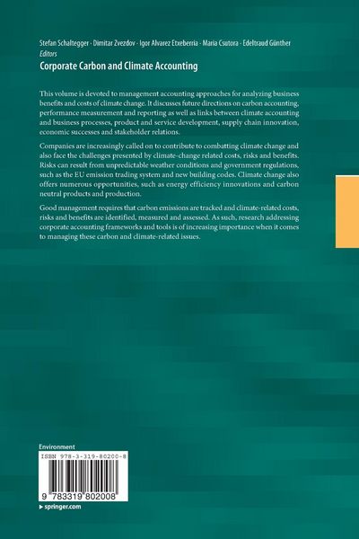 Produktbild: Corporate Carbon and Climate Accounting