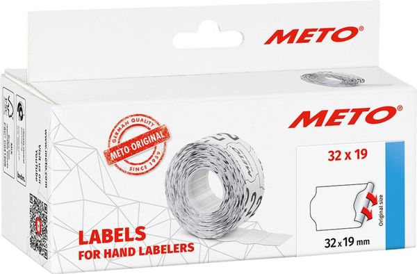 METO Preis-Etiketten 30007366 Permanent haftend Etiketten-Breite: 32 mm Etiketten-Höhe: 19 mm Weiß 1 St.