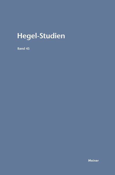 Hegel-Studien Band 45, Taschenbuch von , Meiner, F, 9783787342242