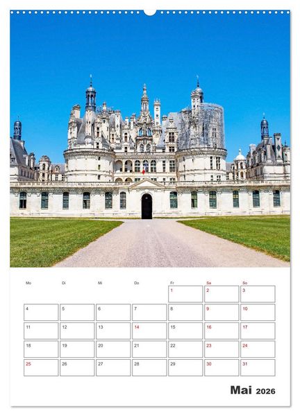Produktbild: Schl&ouml;sser der Loire - Reiseplaner (Wandkalender 2026 DIN A2 hoch), CALVENDO Monatskalender
