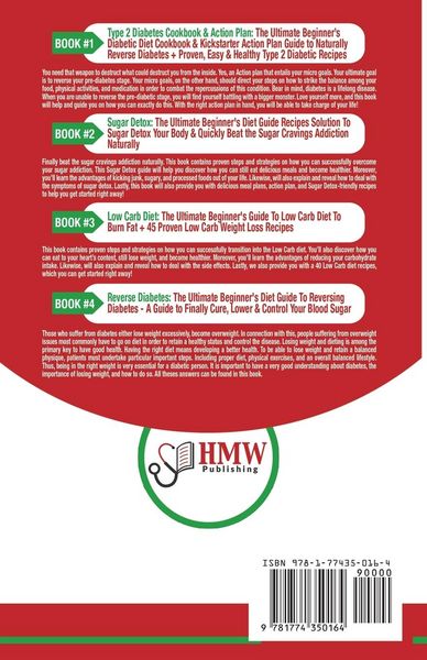 Produktbild: Type 2 Diabetes Cookbook & Action Plan, Sugar Detox, Low Carb Diet & Reverse Diabetes - 4 Books in 1 Bundle