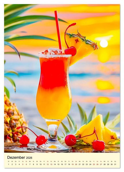 Produktbild: Cocktails im Glas - Sommerliche Mixgetr&auml;nke zum Tr&auml;umen (Wandkalender 2026 DIN A3 hoch), CALVENDO Monatskalender