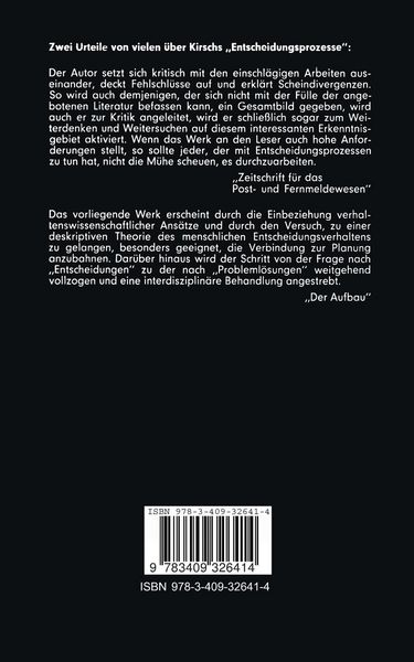 Produktbild: Einf&uuml;hrung in die Theorie der Entscheidungsprozesse