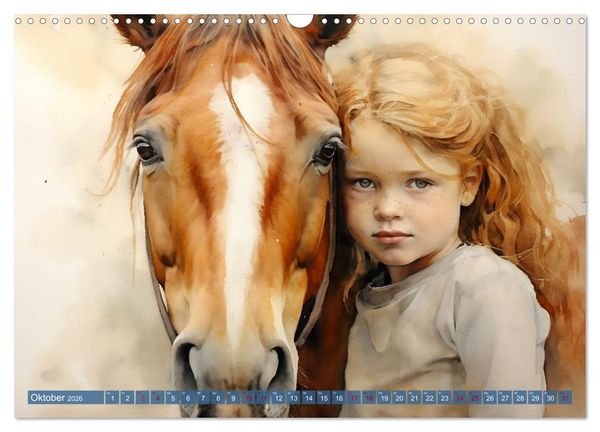 Produktbild: Kinder und Tiere (Wandkalender 2026 DIN A3 quer), CALVENDO Monatskalender