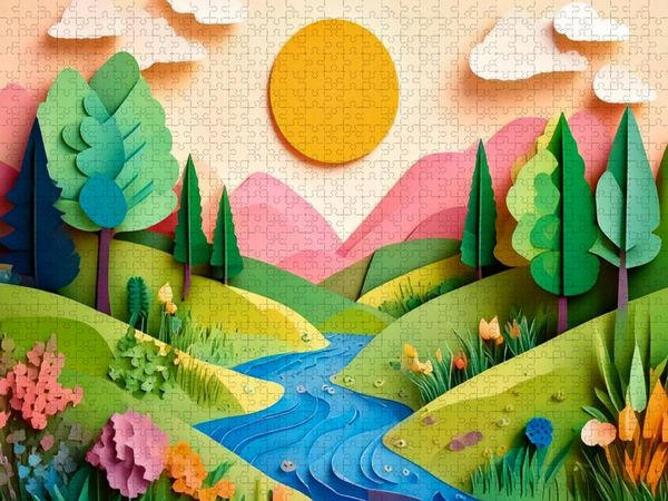 Produktbild: CALVENDO Puzzle Juli: Abk&uuml;hlung in der Sommerhitze bietet das k&uuml;hle Wasser des kleinen Bachs. | 2000 Teile Lege-Gr&ouml;&szlig;e 90x67cm Foto-Puzzle f&uuml;r gl&uuml;ckliche Stunden