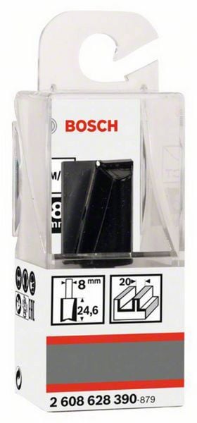 Produktbild: Bosch Accessories 2608628390 Nutfr&auml;ser Hartmetall L&auml;nge 56 mm Produktabmessung, &Oslash; 20 mm Schaftdurchmesser 8 mm
