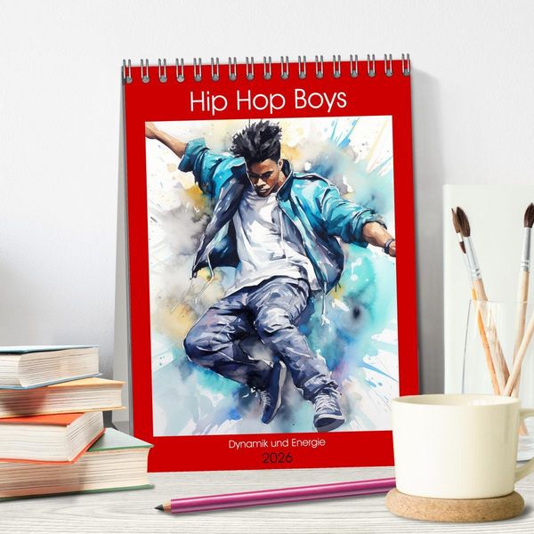 Produktbild: Hip Hop Boys. Dynamik und Energie (Tischkalender 2026 DIN A5 hoch), CALVENDO Monatskalender