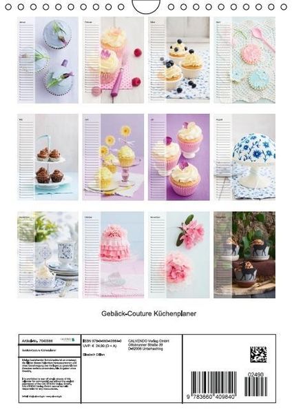 Produktbild: Geb&auml;ck-Couture K&uuml;chenplaner (Wandkalender immerw&auml;hrend DIN A4 hoch)