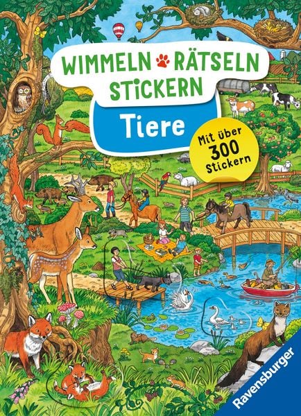 Produktbild: Wimmeln, R&auml;tseln, Stickern: Tiere