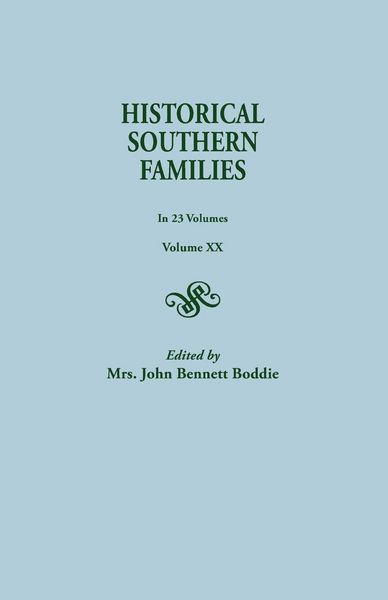 Produktbild: Historical Southern Families. in 23 Volumes. Volume XX