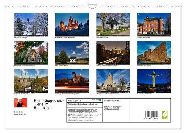Produktbild: Rhein-Sieg-Kreis - Perle im Rheinland (Wandkalender 2027 DIN A3 quer), CALVENDO Monatskalender