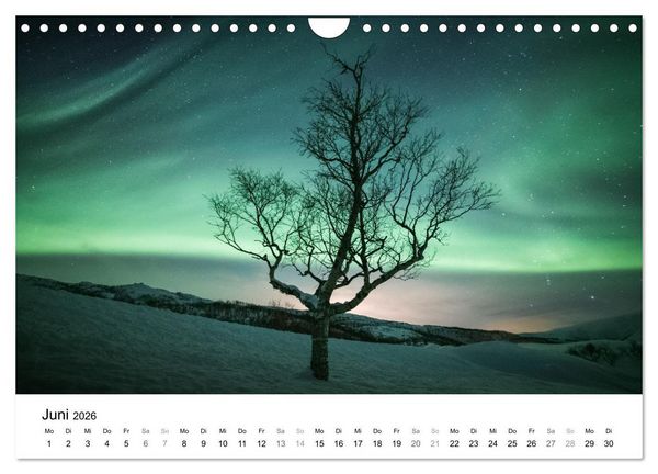 Produktbild: Nordlichter - Farbenspiel am arktischen Nachthimmel (Wandkalender 2026 DIN A4 quer), CALVENDO Monatskalender