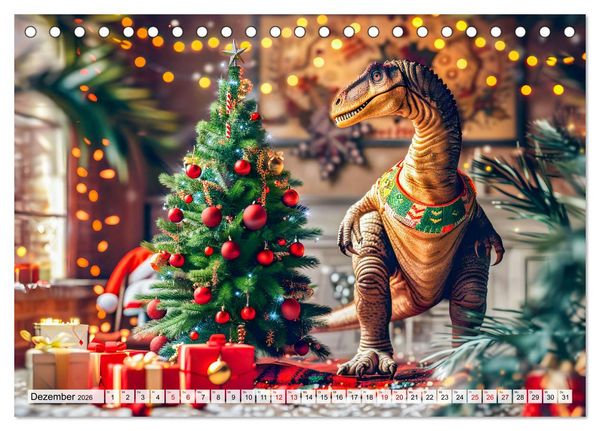 Produktbild: Dinosaurier-Alltag - Wenn sie nicht ausgestorben w&auml;ren! (Tischkalender 2026 DIN A5 quer), CALVENDO Monatskalender