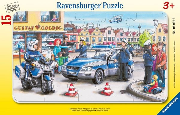 Produktbild: Rahmenpuzzle Ravensburger Einsatz der Polizei 15 Teile