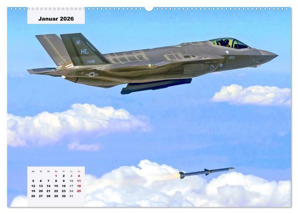 Produktbild: Fighter aircraft. Faszination Kampfflugzeug (Wandkalender 2026 DIN A2 quer), CALVENDO Monatskalender
