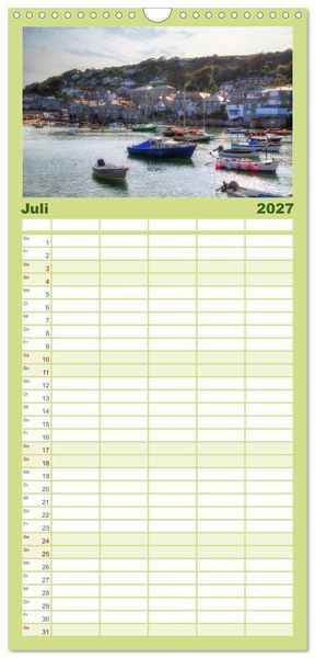 Produktbild: Familienplaner 2027 - Cornwall mit 5 Spalten (Wandkalender, 21 x 45 cm) CALVENDO