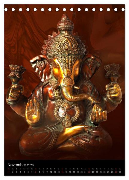 Produktbild: SKULPTUREN Hinduistische G&ouml;ttinnen und G&ouml;tter &bull; Buddhas (Tischkalender 2026 DIN A5 hoch), CALVENDO Monatskalender