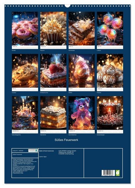 Produktbild: S&uuml;&szlig;es Feuerwerk (Wandkalender 2026 DIN A2 hoch), CALVENDO Monatskalender