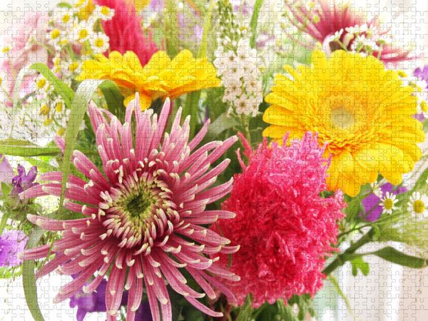 Produktbild: CALVENDO Puzzle Bunte Mischung mit Chrysantheme | 1000 Teile Lege-Gr&ouml;&szlig;e 64x48cm Foto-Puzzle f&uuml;r gl&uuml;ckliche Stunden