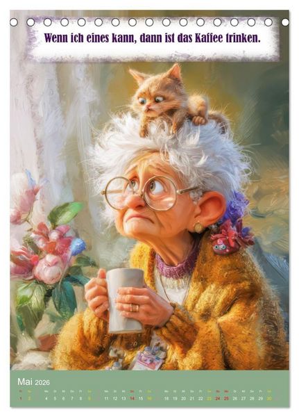 Produktbild: Kaffeezeit - Humor und Spr&uuml;che (Tischkalender 2026 DIN A5 hoch), CALVENDO Monatskalender