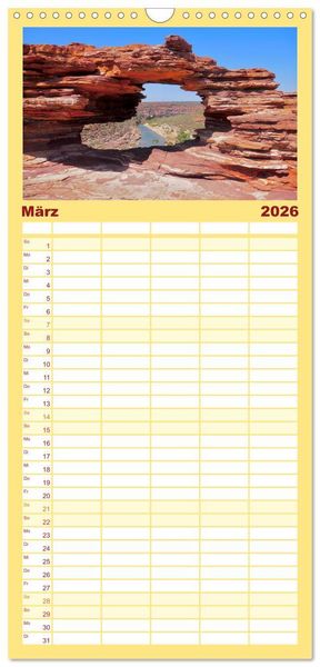 Produktbild: Familienplaner 2026 - Unterwegs in Australiens Nationalparks mit 5 Spalten (Wandkalender, 21 x 45 cm) CALVENDO