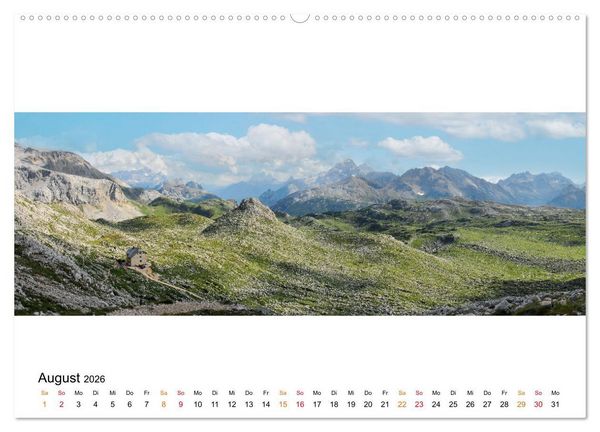 Produktbild: Der Dolomiten H&ouml;henweg EINS in Panoramabildern (hochwertiger Premium Wandkalender 2026 DIN A2 quer), Kunstdruck in Hochglanz