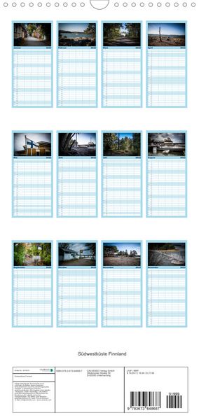 Produktbild: Familienplaner S&uuml;dwestk&uuml;ste Finnland (Wandkalender 2022 , 21 cm x 45 cm, hoch)