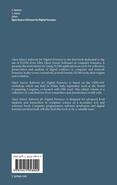 Produktbild: Open Source Software for Digital Forensics
