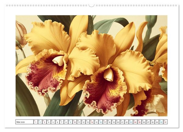 Produktbild: Florale Meisterwerke (hochwertiger Premium Wandkalender 2026 DIN A2 quer), Kunstdruck in Hochglanz