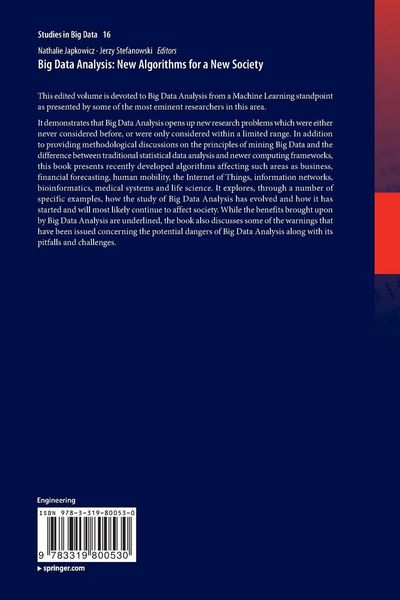 Produktbild: Big Data Analysis: New Algorithms for a New Society