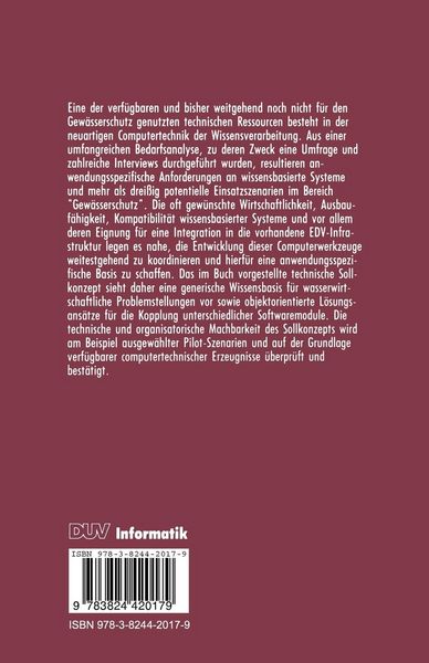 Produktbild: Anforderungen an Expertensysteme f&uuml;r den Gew&auml;sserschutz
