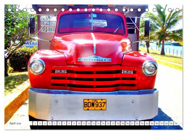 Produktbild: CHEVY POWER - Amerikanische Pickup Trucks in Kuba (Tischkalender 2026 DIN A5 quer), CALVENDO Monatskalender