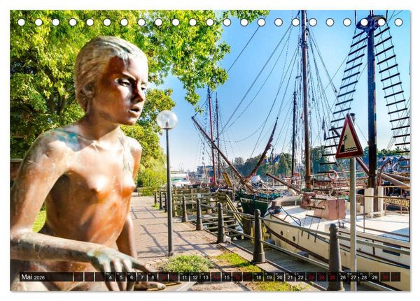 Produktbild: LEER Museumshafen und Altstadt (Tischkalender 2026 DIN A5 quer), CALVENDO Monatskalender