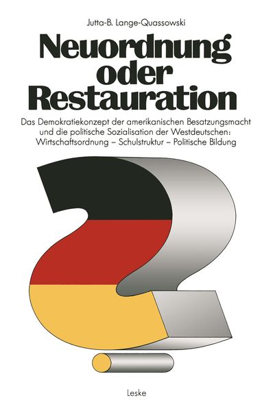 Produktbild: Neuordnung oder Restauration?