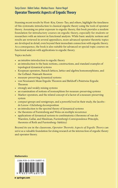 Produktbild: Operator Theoretic Aspects of Ergodic Theory