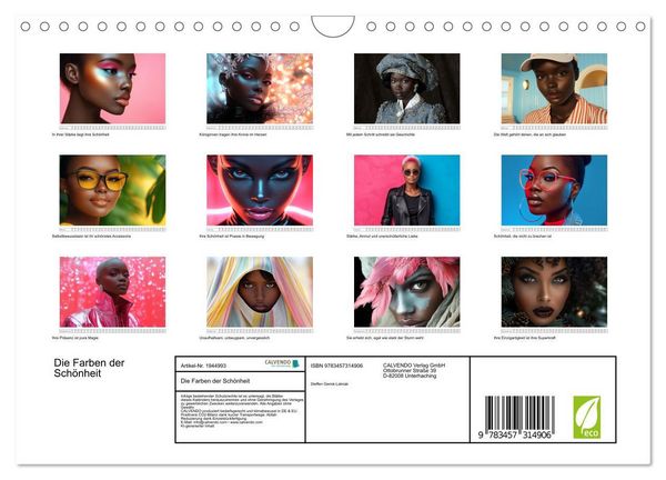 Produktbild: Die Farben der Sch&ouml;nheit (Wandkalender 2026 DIN A4 quer), CALVENDO Monatskalender