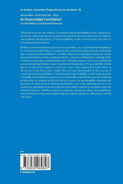 Produktbild: An Unamendable Constitution?