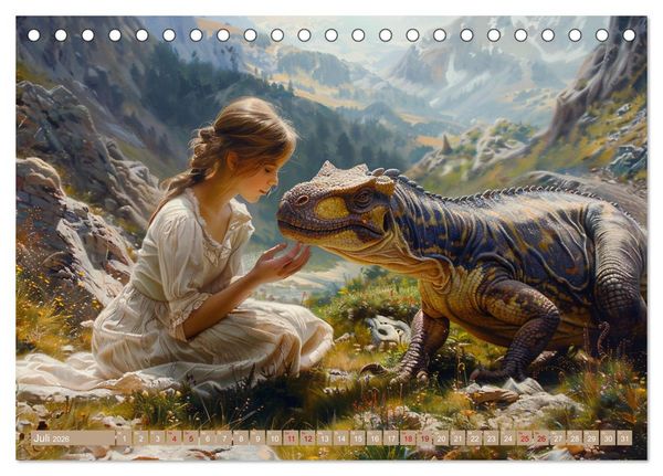 Produktbild: Meine Freunde sind Dinosaurier (Tischkalender 2026 DIN A5 quer), CALVENDO Monatskalender