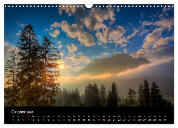 Produktbild: Licht &uuml;ber oberbayrischen Bergen und Seen (Wandkalender 2026 DIN A3 quer), CALVENDO Monatskalender